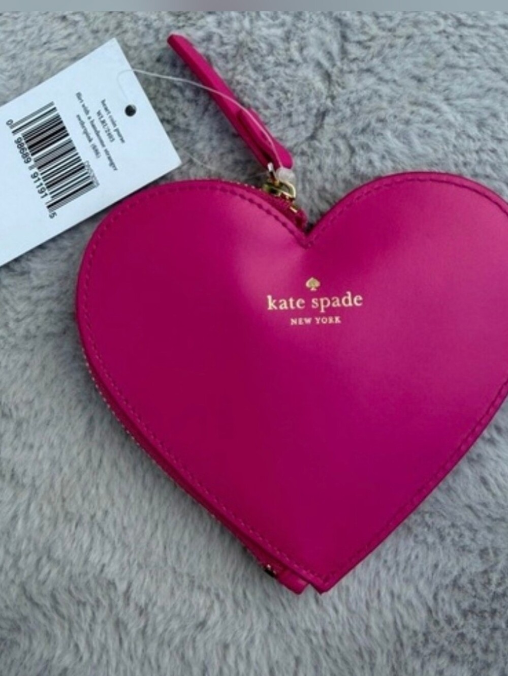 Kate Spade Leather Heart Coin Purse - Hot Pink NWT